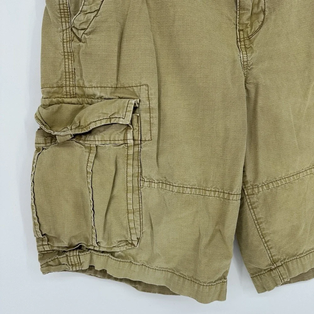 American Eagle Outfitters cotton cargo shorts multi pocket utility baggy Y2K 34